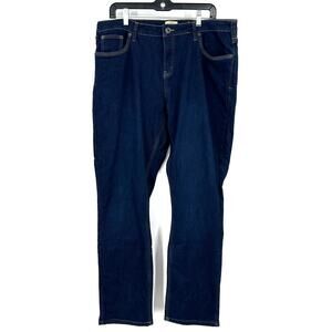 Telluride Clothing Co Size 14 Loose‎ Fit Blue Jeans Red Fleece Lined Denim Pants